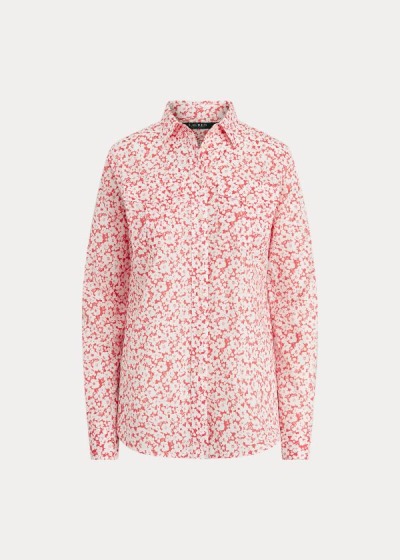 Ralph Lauren Floral Cotton Skjorter Dame Danmark (CWGSE7304)